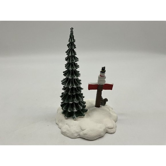 Dept 56 Snow Village Accessory Vintage Let It Snow Snowman Sign in Original Box - Picture 8 of 16